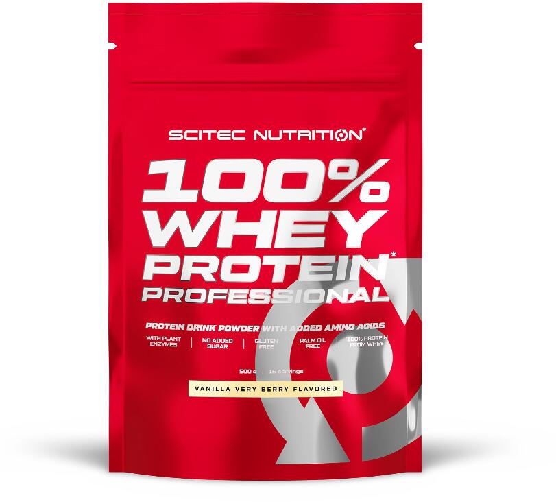 Scitec Nutrition 100% Whey Protein Professional, 500 g Beutel, Vanille-Waldfrucht