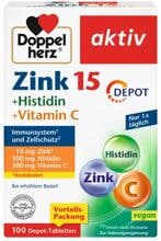 Doppelherz Zink 15 + Histidin + Vitamin C Depot, 100 Tabletten