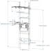BenchK Sprossenwand - Serie 5 - mit fixierter 6-Griff-Klimmzugstange und Dip Bar (522W, helles Holz, weißes Metall)