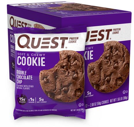 Quest Nutrition Protein Cookies, 12 x 59 g Cookie, Double Chocolate Chip