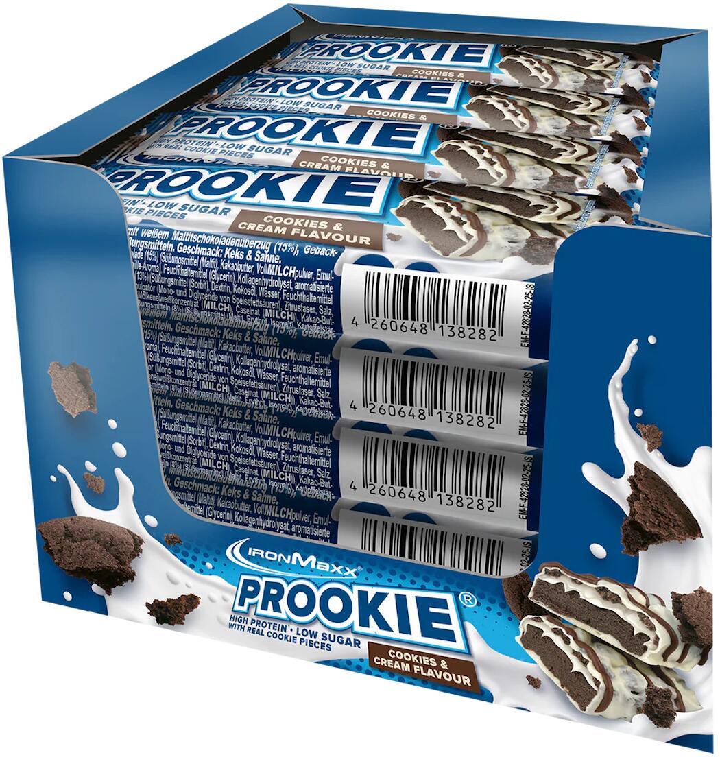 IronMaxx Prookie , 18 x 45 g Riegel, Cookies & Cream