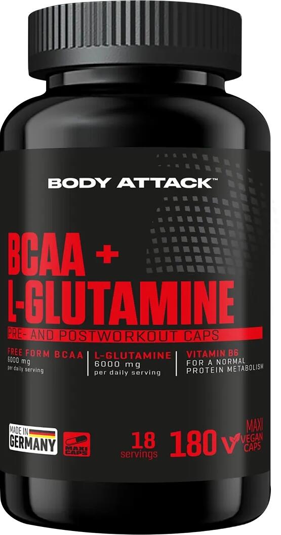 Body Attack BCAA + Glutaminsäure 12000, 180 Kapseln