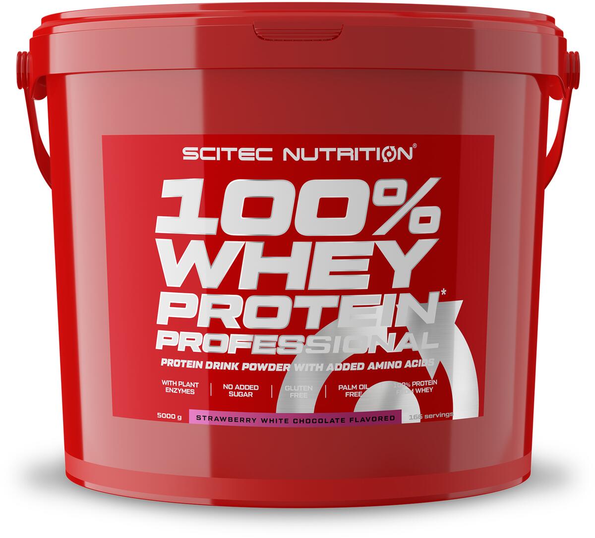 Scitec Nutrition 100% Whey Protein Professional, 5000 g Eimer, Erdbeere-Weiße Schokolade