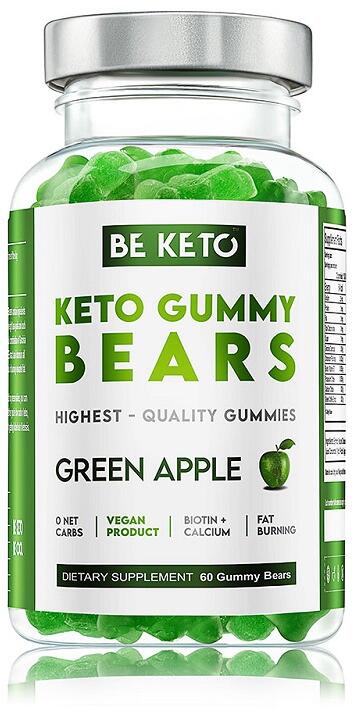 BeKeto Keto Gummy Bears, 60 Gummies, Green Apple