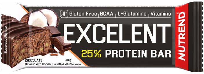 Nutrend Excelent Protein Bar, 30 × 40 g Riegel, Chocolate with Coconut