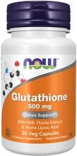 Now Foods Glutathione 500 mg + Milk Thistle Extract & Alpha Lipoic Acid, 30 Kapseln