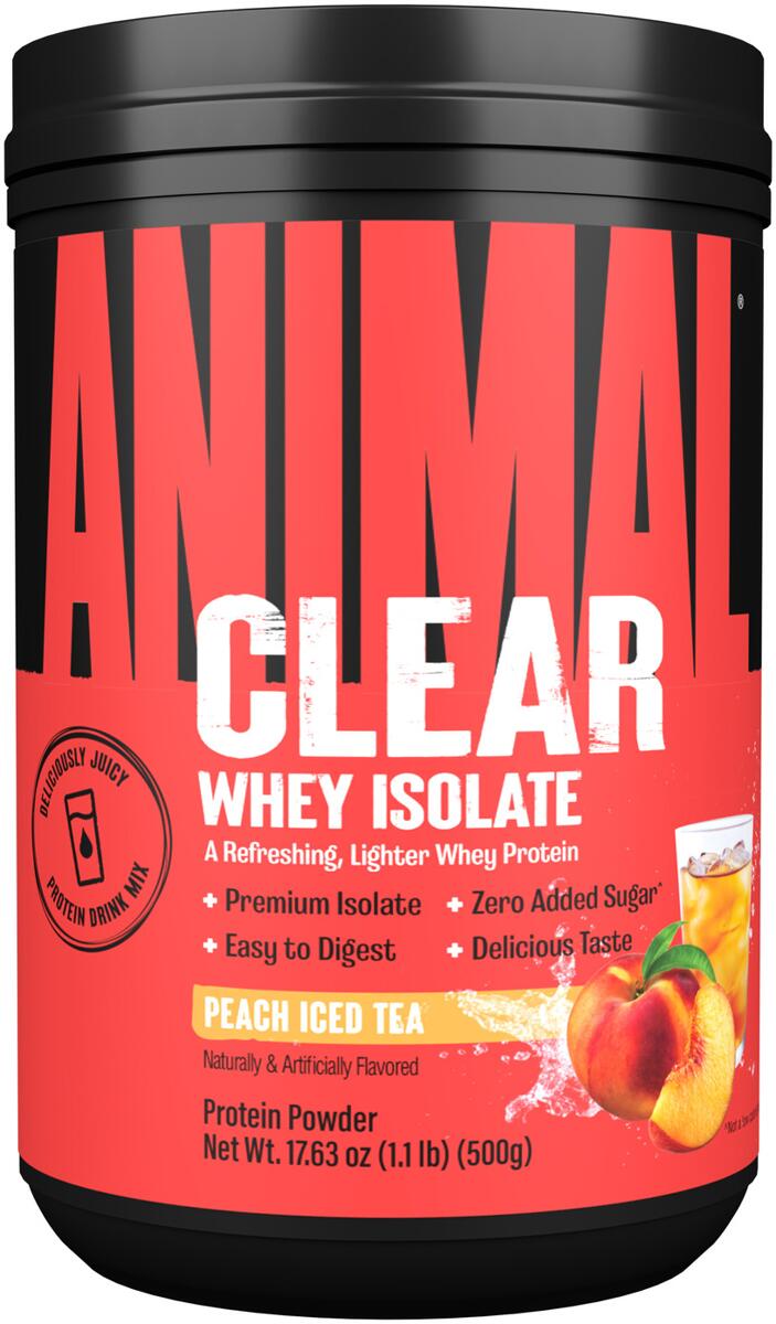 Universal Nutrition Animal Clear Whey Isolate, 500 g Dose, Peach Iced Tea