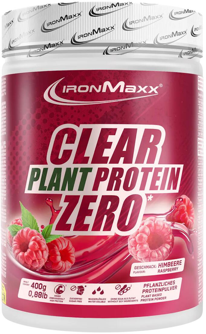 IronMaxx Clear Plant Protein Zero, 400 g Dose, Raspberry