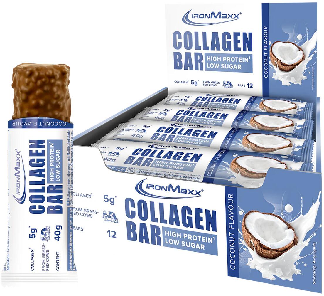 IronMaxx Collagen Bar, 12 x 40 g Riegel, Coconut