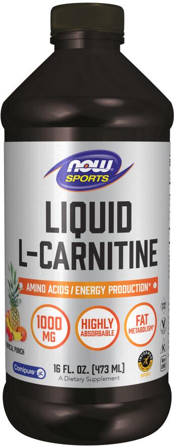 Now Foods L-Carnitine Liquid 1000 mg, 473 ml Flasche, Tropical Punch
