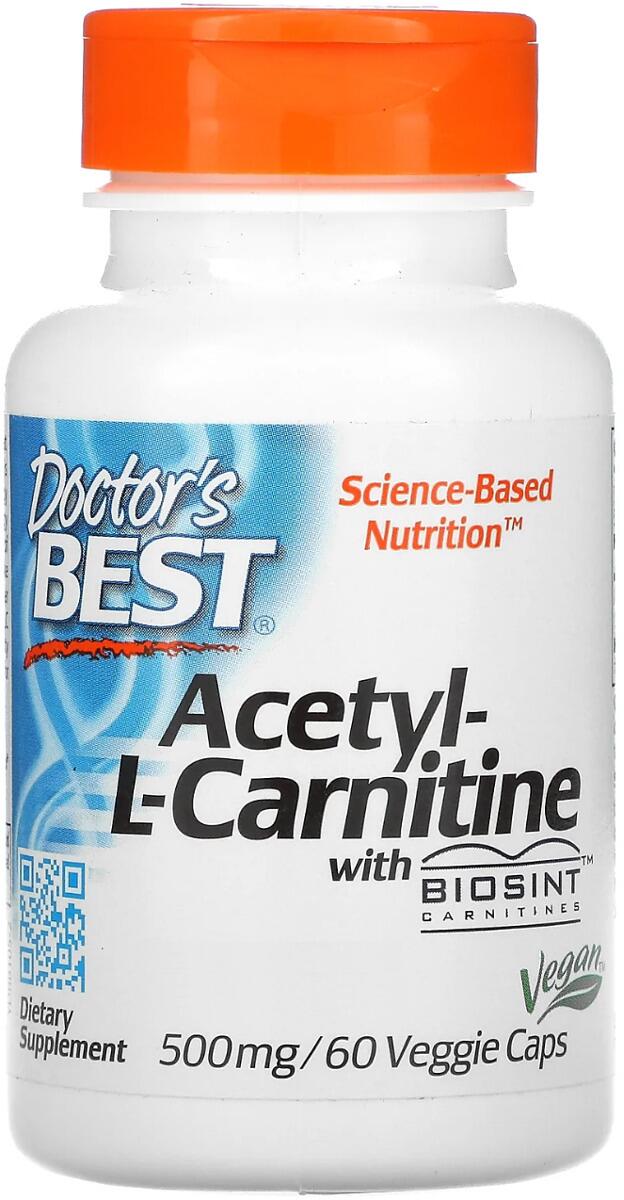 Doctors Best Acetyl L-Carnitine with Biosint Carnitines - 500 mg, 60 Kapseln