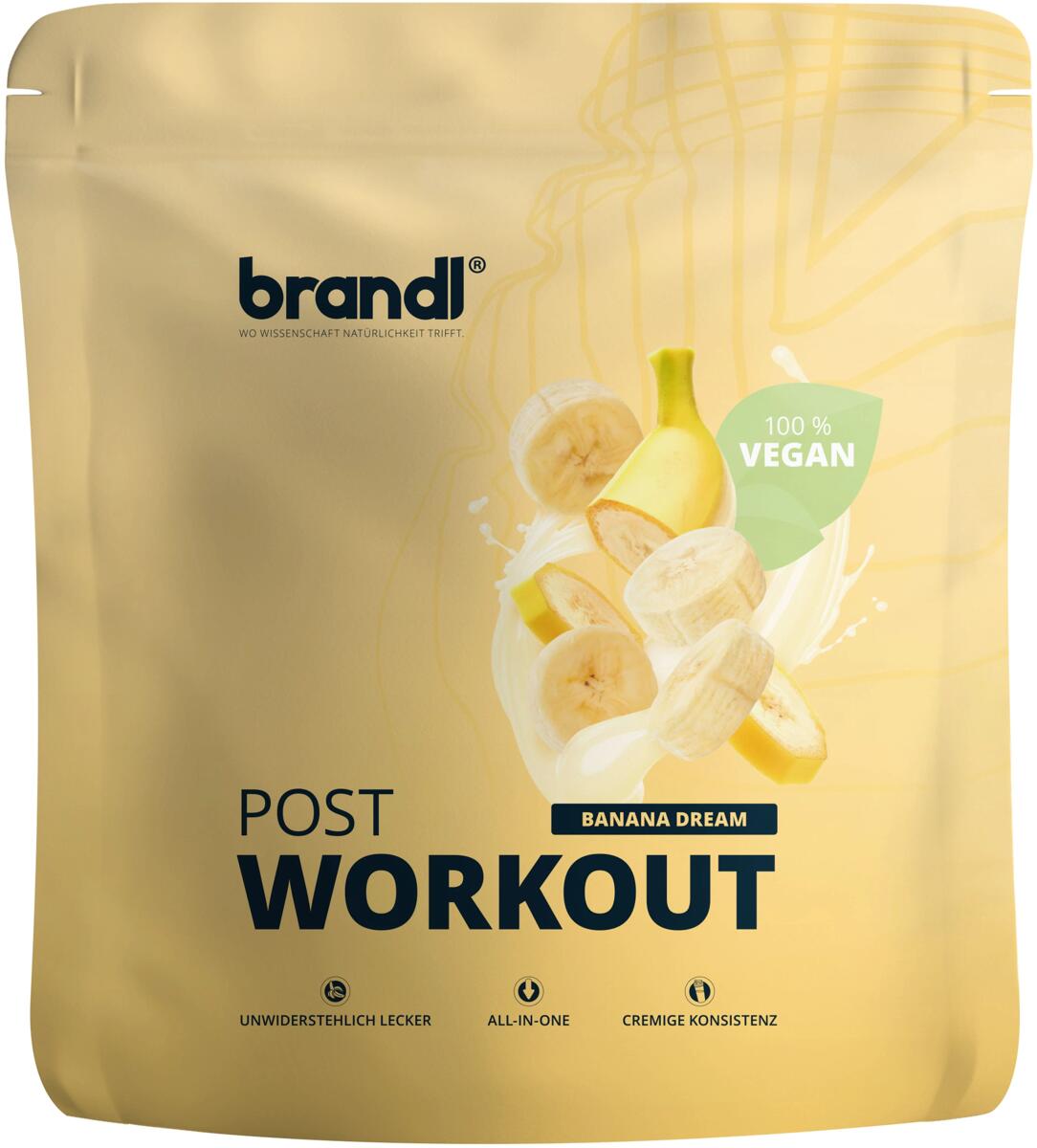 brandl Post-Workout Vegan 2.0, 1000 g Beutel, Banana Dream