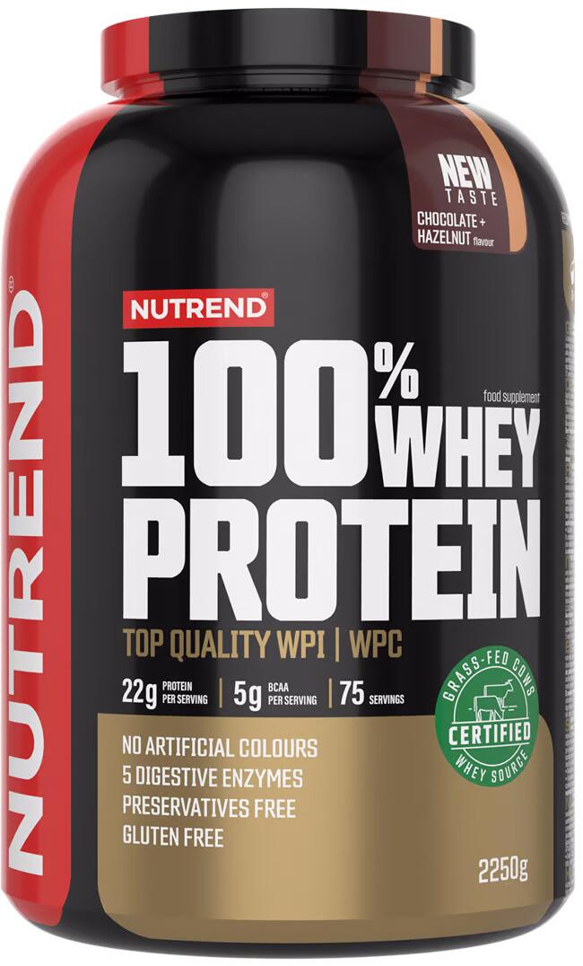 Nutrend 100 % Whey Protein, 2250 g Dose, Chocolate & Hazelnut