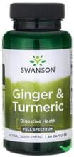Swanson Ginger & Tumeric, 60 Kapseln