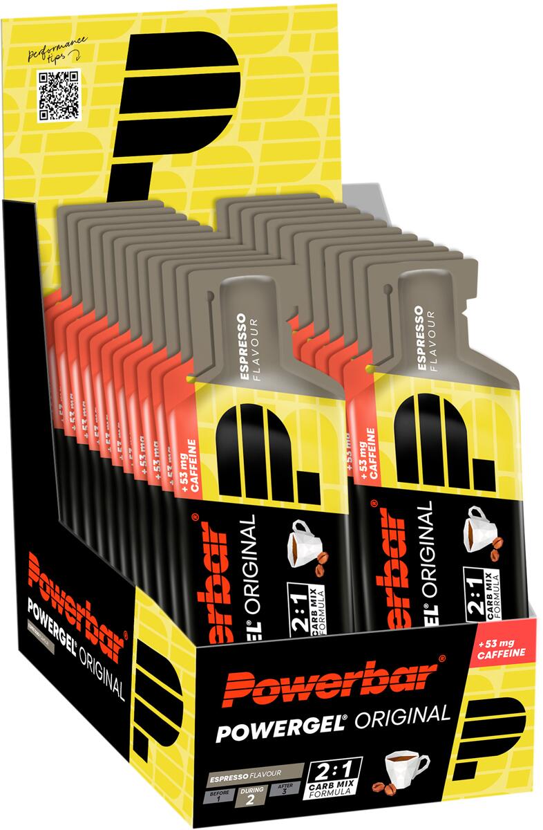 PowerBar Powergel Original, 24 x 41 g Beutel, Espresso mit Koffein