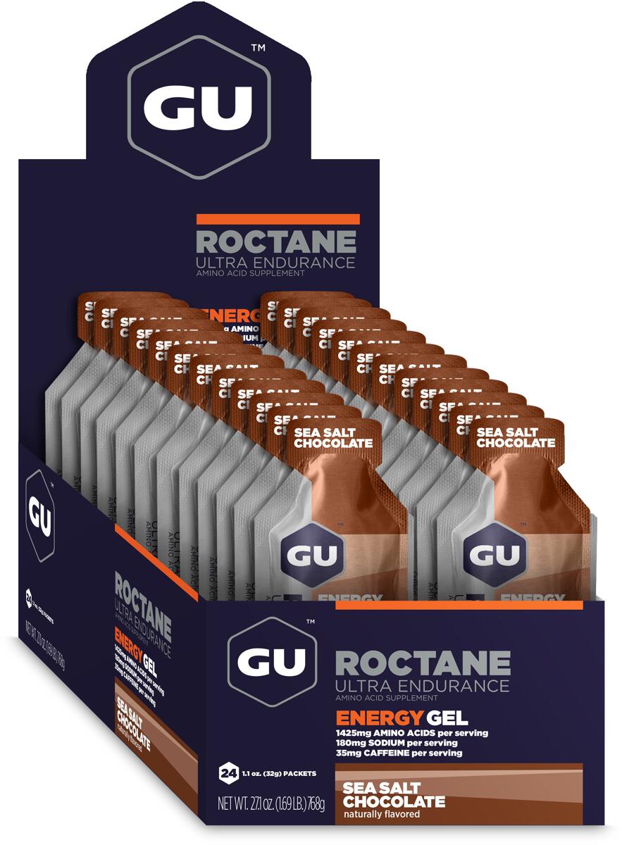 GU ROCTANE Energy Gel, 24 x 32 g Gel, Sea Salt Chocolate