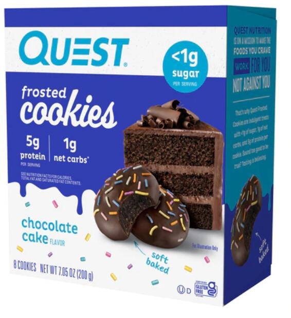 Quest Nutrition Protein Frosted Cookies, 8 x 25 g Cookie, Chocolate Cake