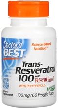 Doctor's Best Trans-Resveratrol with ResVinol, Kapseln