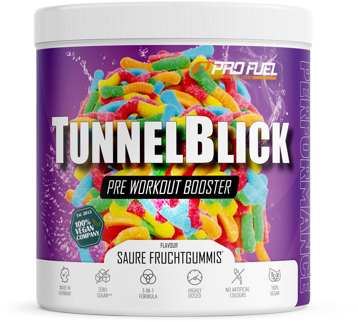 ProFuel Tunnelblick Pre Workout Booster, 440 g Dose, Saure Fruchtgummis
