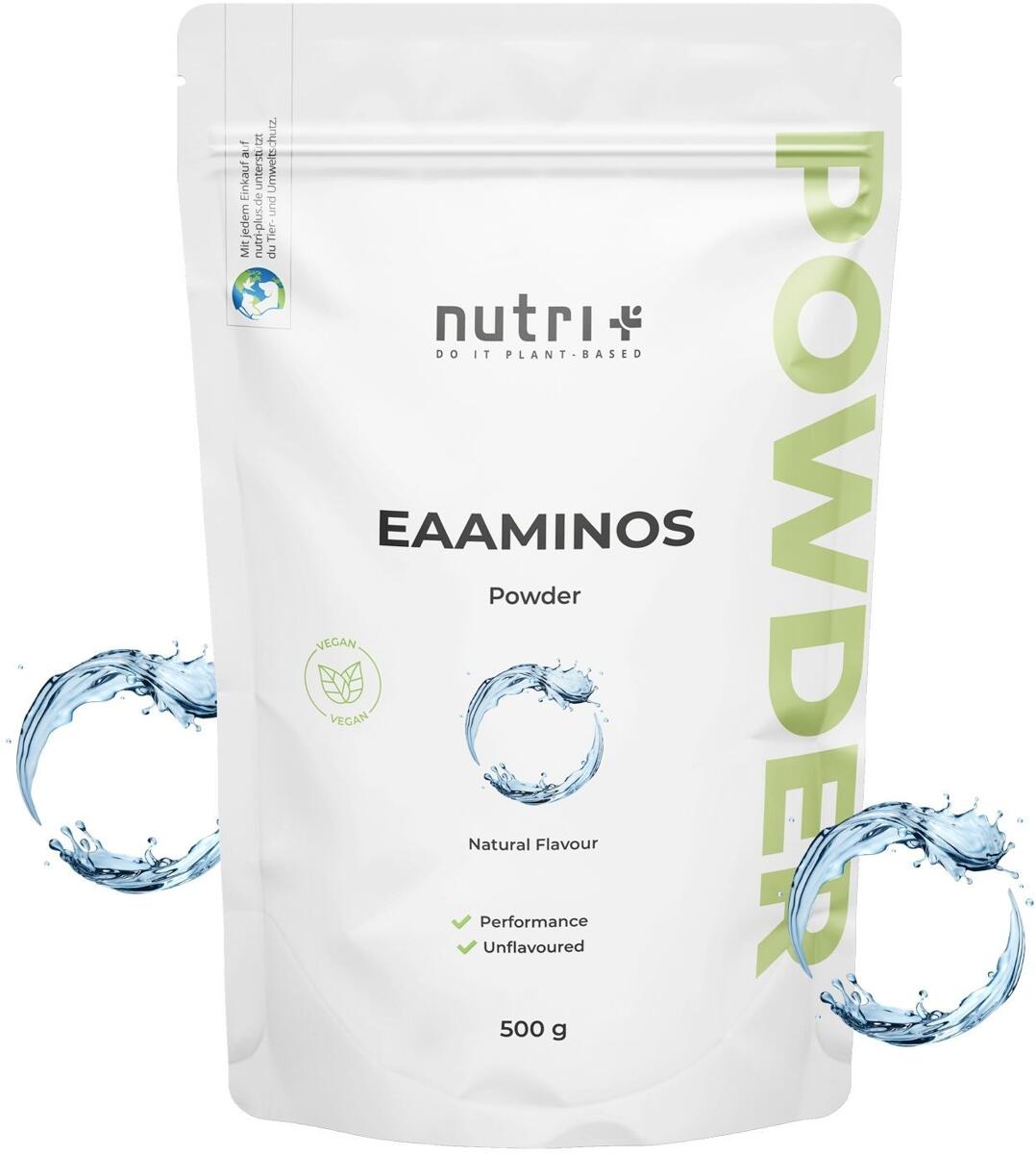 nutri+ EAAminos - EAA Instant Pulver, 500 g Beutel, Natural