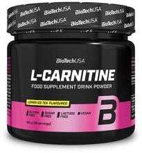 BioTech USA L-Carnitine Powder - Getränkepulver, 150 g Dose, Lemon Ice Tea