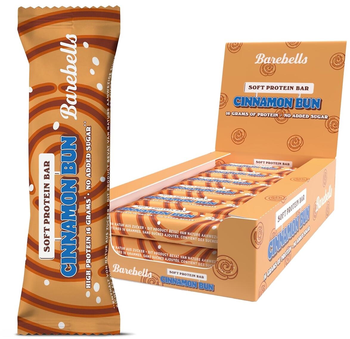 Barebells Soft Protein Bar, 12 x 55 g Riegel, Cinnamon Bun