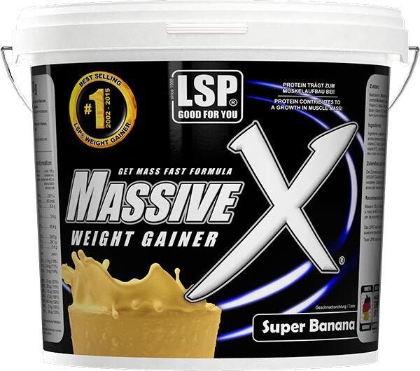 LSP Massive X Weight Gainer, 4000g Dose, Super Banana