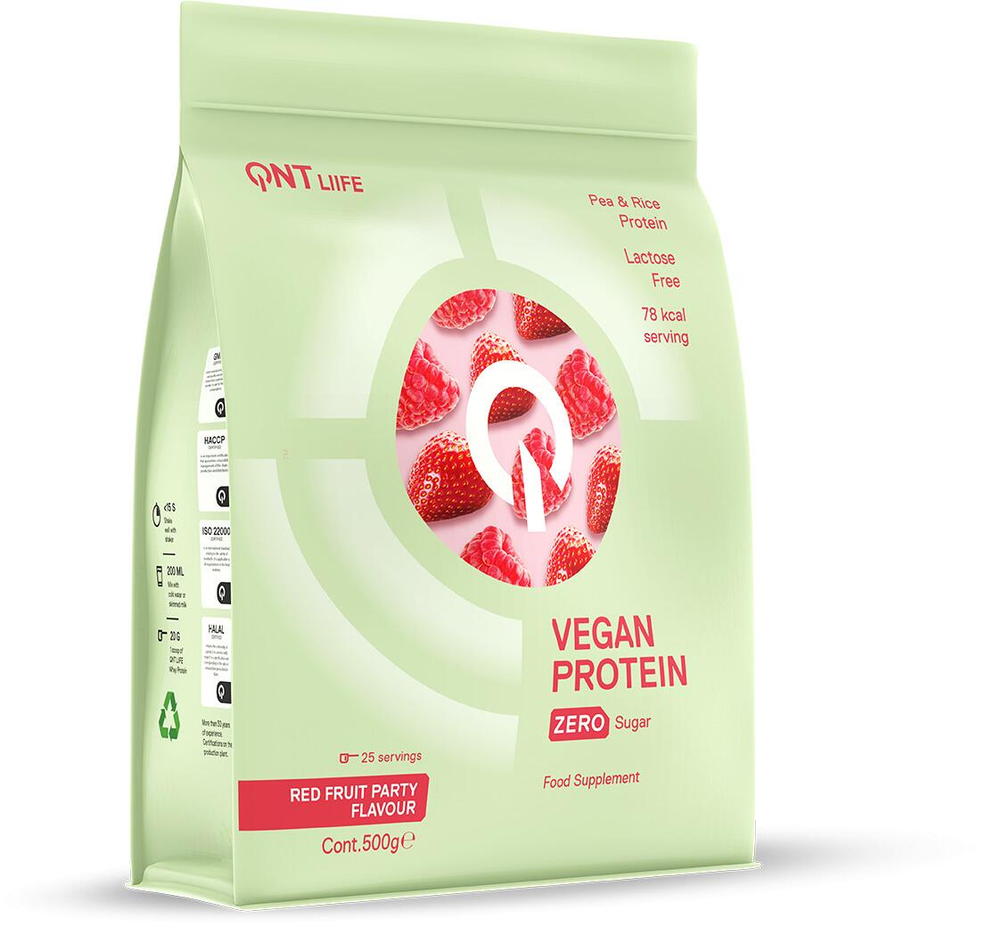 QNT Vegan Protein, 500 g Beutel, Red Fruits Party