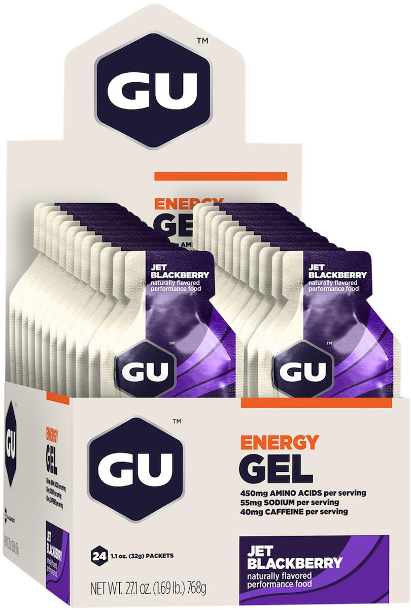 Gu Energy Gel, 24 x 32 g Gel, Jet Blackberry