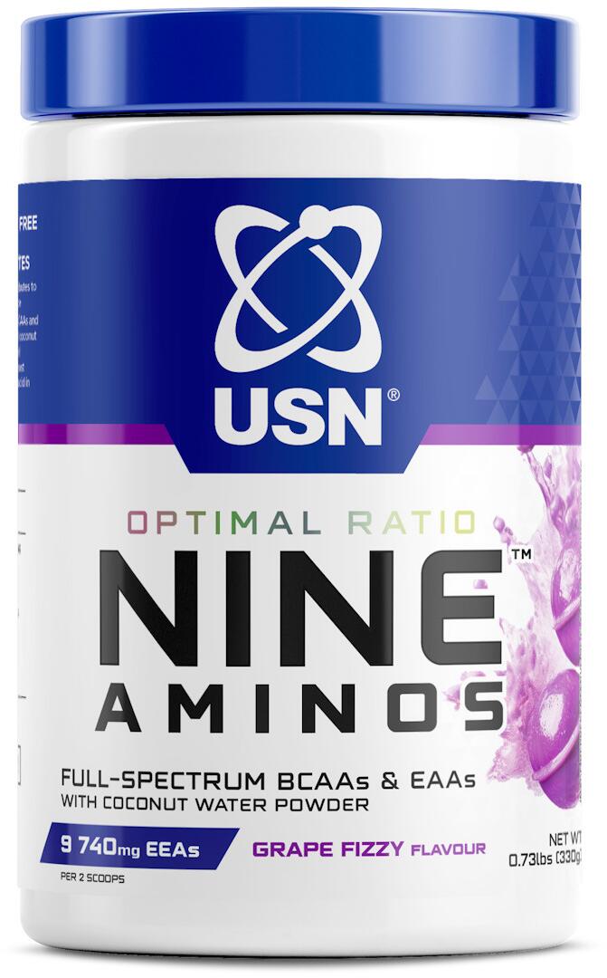 USN Nine Aminos, 330 g Dose, Grape Fzzy