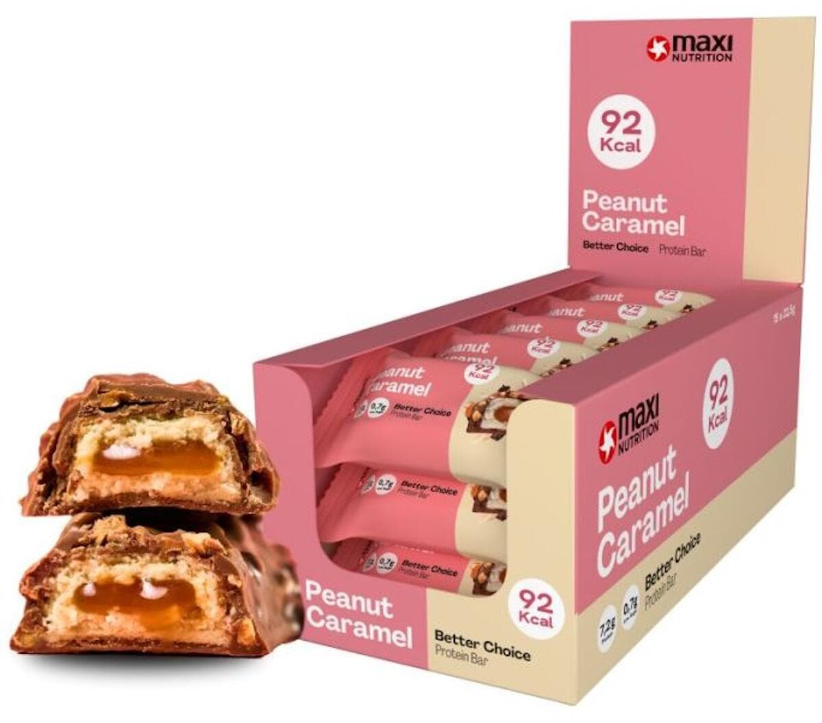 MaxiNutrition Better Choice Protein Bar, 15 x 22,5 g Riegel, Peanut Caramel