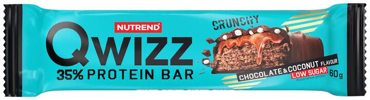 Nutrend Qwizz Protein Bar, 24 × 60 g Riegel, Chocolate & Coconut