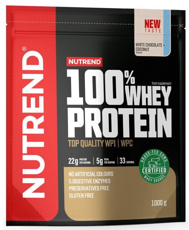 Nutrend 100 % Whey Protein, 1000 g Beutel, White Chocolate & Coconut