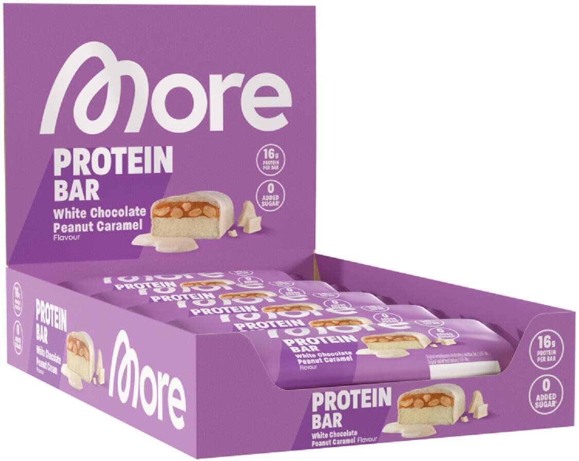 More Protein Bar, 10 x 50 g Riegel, White Chocolate Peanut Caramel