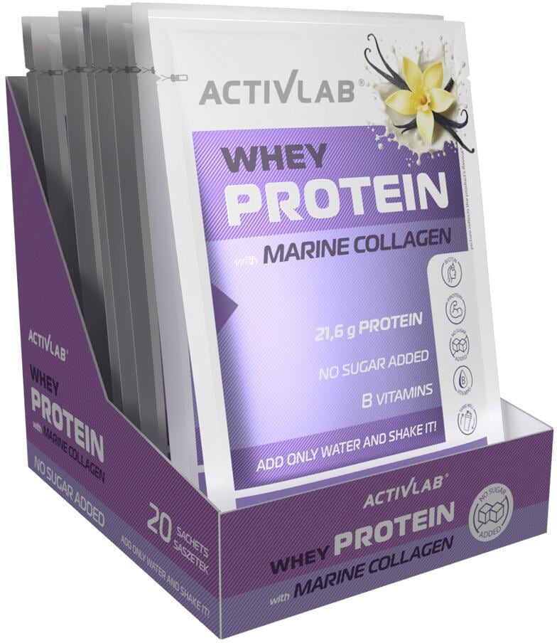 Activlab Whey Protein with Marine Collagen, 20 x 30 g Beutel, Vanilla