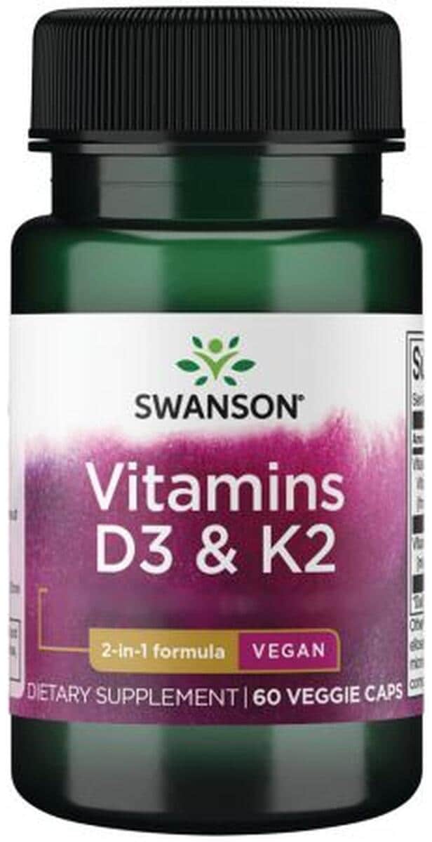 Swanson Vitamins D3 & K2 - 50 mcg & 75 mcg, 60 Kapseln
