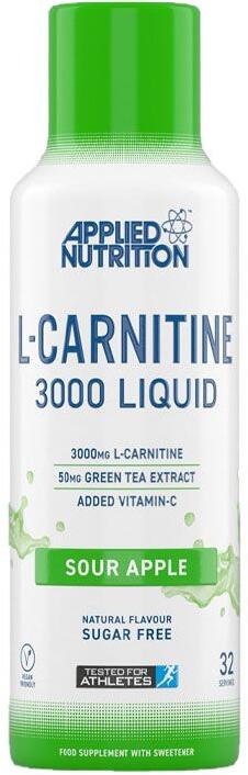 Applied Nutrition, L-Carnitine Liquid 3000 + Green Tea, 480 ml Flasche, Green Apple