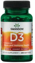 Swanson Vitamin D3 - 5.000 IU, 250 Kapseln