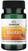 Swanson Biotin Natural Cherry Flavour - 5.000 mcg, 60 Kautabletten