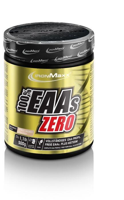 IronMaxx 100 % EAAs Zero, 500g Dose, Zitrus Ingwer