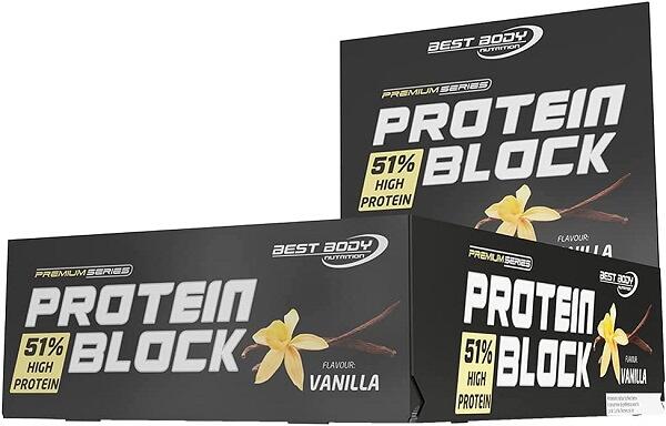 Best Body Nutrition Hardcore Protein Block, 15 x 90 g Riegel, Vanille