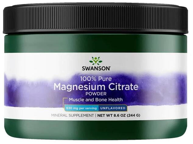 Swanson 100% Pure Magnesium Citrate, 244 g Dose