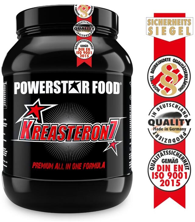 Powerstar Food KREASTERON 7 Kreatin + Nährstoff-Matrix, 1725 g Dose, Wildberry