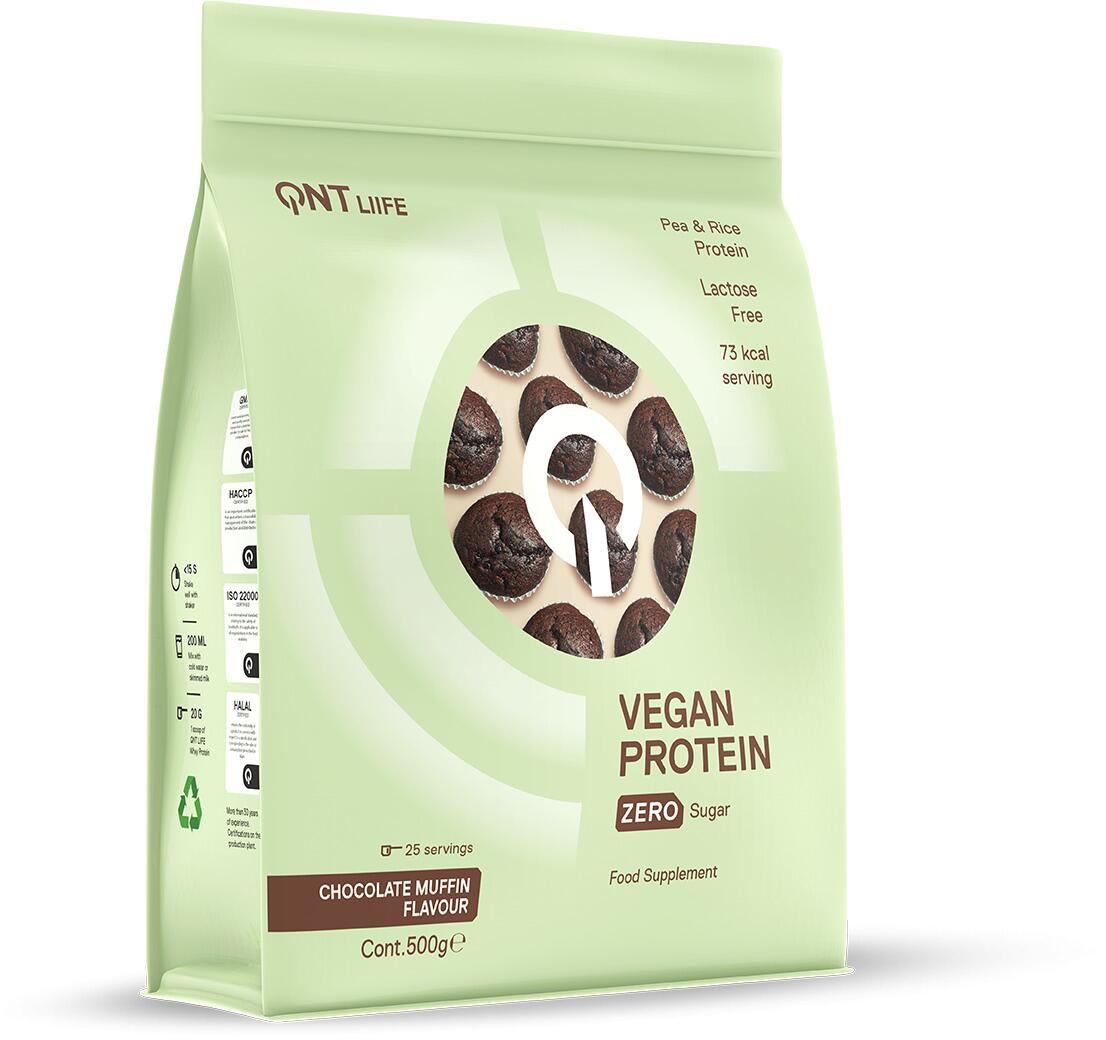 QNT Vegan Protein, 500 g Beutel, Chocolate Muffin