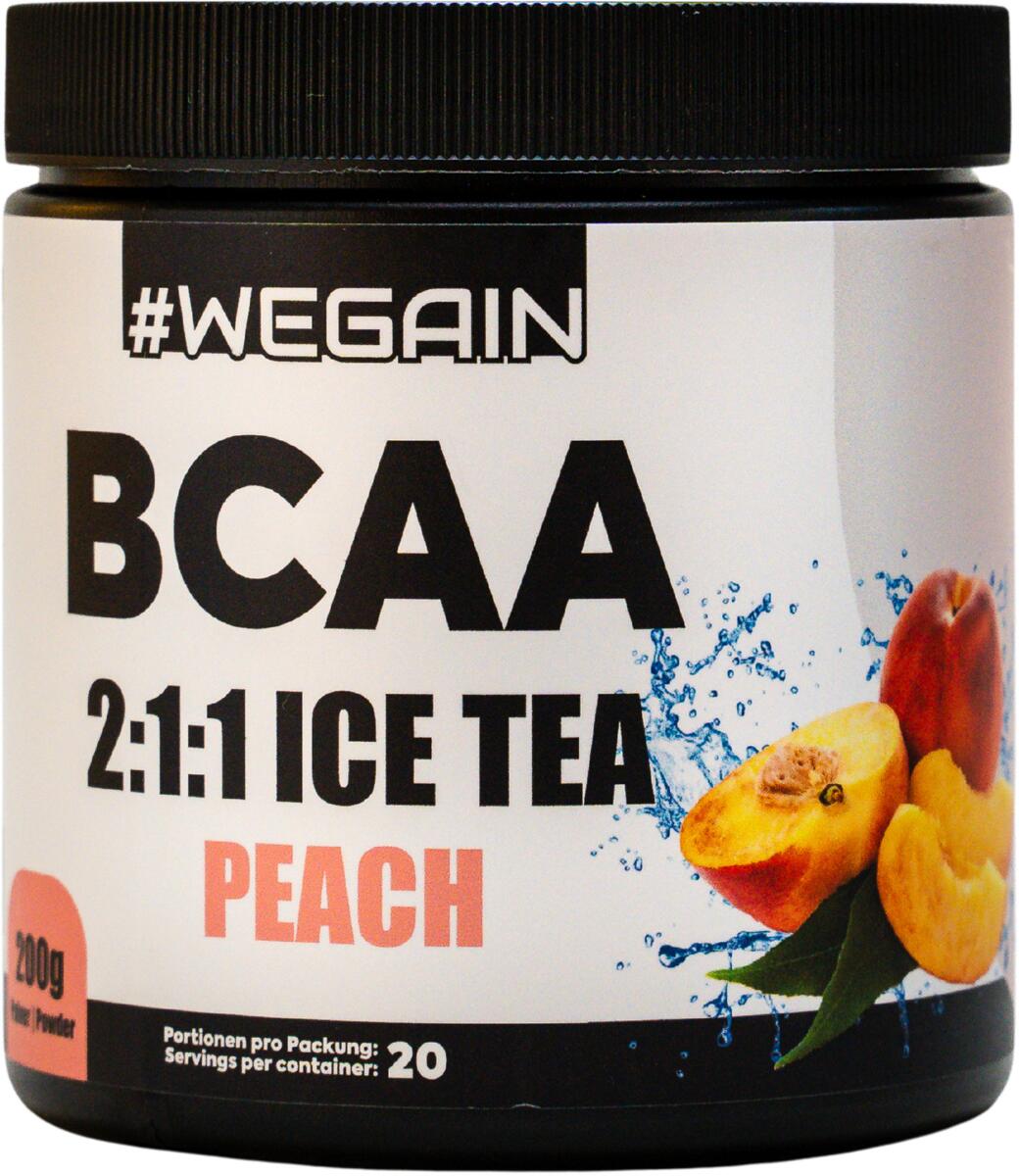 #WEGAIN BCAA Pulver, 200 g Dose, Ice Tea Peach