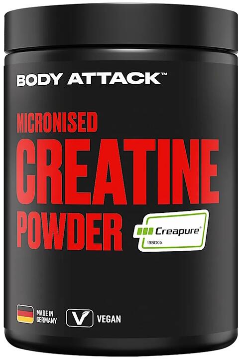 Body Attack Micronised Creatine Powder (Creapure), 1000 g Dose