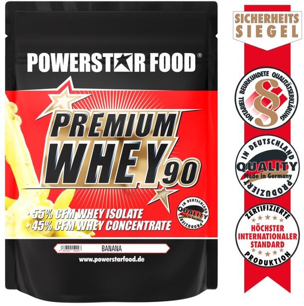 Powerstar Food PREMIUM WHEY 90 Protein Shake, 850 g Beutel, Banana