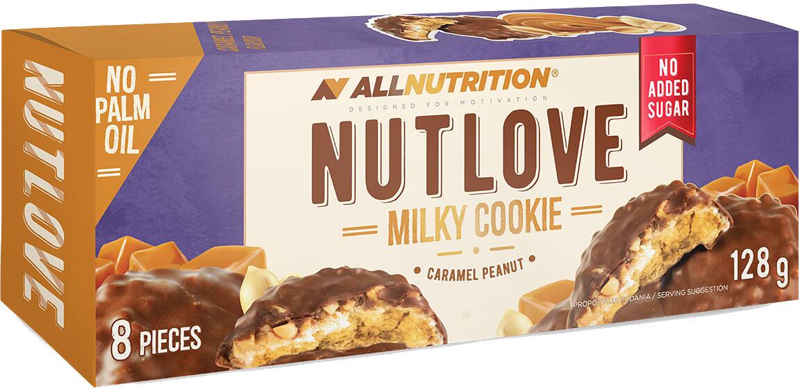 Allnutrition Nutlove Milky Cookie, 128 g Packung, Caramel Peanut