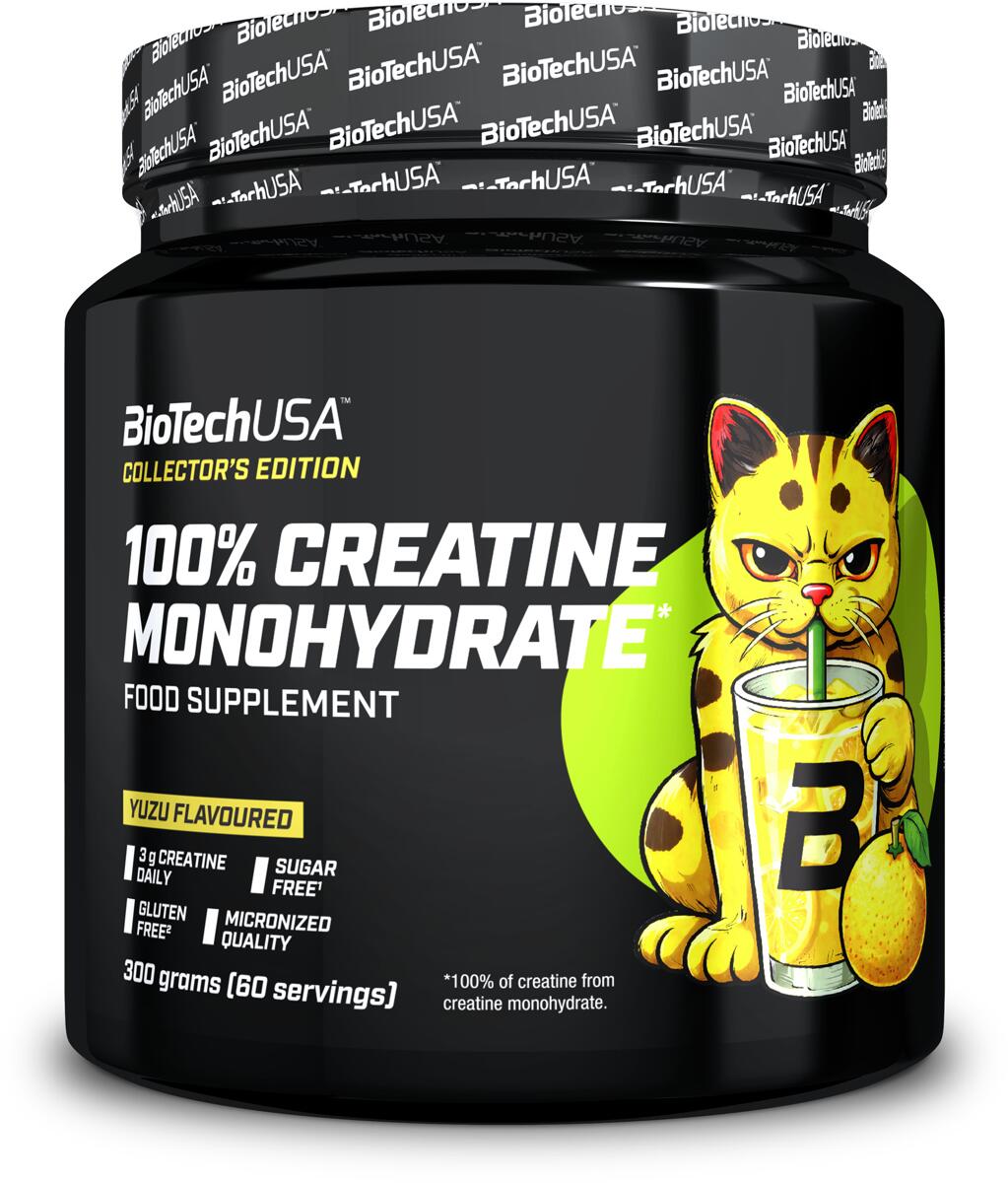 BioTech USA 100% Creatine Monohydrate, 300 g Dose, Yuzu