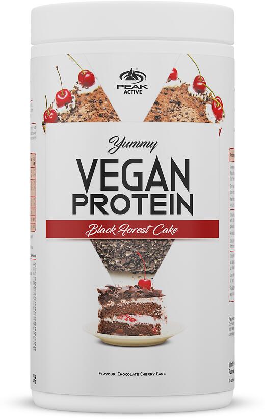 Peak Yummy Vegan Protein, 450 g Dose, Black Forest Cake